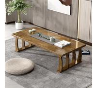 ZIGTUEI Tavolo Da Pavimento Giapponese, Tavolo Giapponese Da Pavimento, Facile Da Riporre, Risparmiare Spazio, Per Tatami, Living Room, Balcony, Bay Window(Brown,100cm/39.4in)