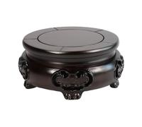 ZIGUIhsou-11 Supporto per Piante Espositore Intagliato in Ebano, Base, Vaso, Acquario, teiera, piedistallo Rotondo for Bonsai(Piccolo)