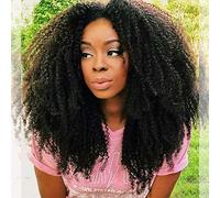 ZigZag Hair Parrucche afro ricce 13 x 6 con pizzo frontale per donne nere brasiliane pre pizzicate parte profonda parrucca di capelli umani parrucca 130% densità con capelli di bambino (45,7 cm