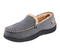 Zigzagger Mocassino Uomo Microsuede con suola in gomma Memory Foam, pantofole calde invernali, Grigio Tempesta, 43EU