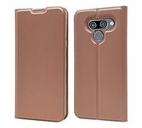 ZiHang Cover LG K50, Migliori Flip Custodia Caso Libro Pelle PU e TPU Silicone con Funzione Supporto Chiusura Magnetica Portafoglio Libretto Bumper Casein Portafoglio Custodia (Oro Rosa)