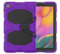 ZiHang Custodia Galaxy Tab A 10.1, Custodia Ibrida Antiurto Resistente Tre Strati Protettiva Case con Supporto & Proteggischermo Incorporato per Samsung Galaxy Tab A 10.1 T510 T515 2019 (Viola)