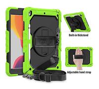 ZiHang Custodia per iPad 10.2 2019, Full-Body Antiurto Robusto Protettiva Cover con Supporto Girevole a 360 ° e Tracolla Staccabile per iPad 10.2 2019 (Verde)