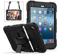 ZiHang Custodia per iPad Mini 4 / Mini 5, Full-Body Antiurto Robusto Protettiva Cover con Supporto Girevole a 360 ° e Tracolla Staccabile per iPad Mini 4 / Mini 5 (Nero)
