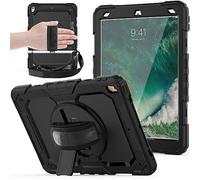 ZiHang Custodia per iPad PRO 10.5 / Air 10.5, Full-Body Antiurto Robusto Protettiva Cover con Supporto Girevole a 360 ° e Tracolla Staccabile per iPad PRO 10.5 / Air 10.5 (Nero)