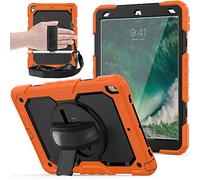 ZiHang Custodia per iPad PRO 10.5 / Air 10.5, Full-Body Antiurto Robusto Protettiva Cover con Supporto Girevole a 360 ° e Tracolla Staccabile per iPad PRO 10.5 / Air 10.5 (Arancia)