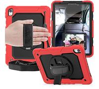 ZiHang Custodia per iPad PRO 11 2018, Full-Body Antiurto Robusto Protettiva Cover con Supporto Girevole a 360 ° e Tracolla Staccabile per iPad PRO 11 2018 (Rosso)