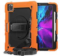 ZiHang Custodia per iPad PRO 11 2020 & 2018, Full-Body Antiurto Robusto Protettiva Cover con Supporto Girevole a 360 ° e Tracolla Staccabile per iPad PRO 11 2020 & 2018 (Arancia)