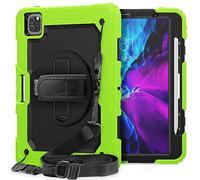 ZiHang Custodia per iPad PRO 11 2020 & 2018, Full-Body Antiurto Robusto Protettiva Cover con Supporto Girevole a 360 ° e Tracolla Staccabile per iPad PRO 11 2020 & 2018 (Verde)