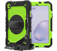 ZiHang Custodia per Samsung Galaxy Tab A 8.4 T307 T307U, Full-Body Antiurto Robusto Protettiva Cover con Supporto Girevole a 360 ° e Tracolla Staccabile per Galaxy Tab A 8.4 (Nero + Verde)