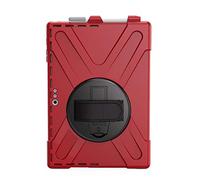 ZiHang Rugged Custodia per Microsoft Surface PRO 6/ PRO 5th Gen/PRO 2017/ PRO 4, Shockproof Custodia Protettiva Antiurto Rotante per Supporti Rigidi con Shoulder Strap per Surface PRO 4 5 6 (Rosso)