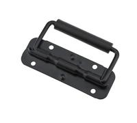 ZIHDKE 2 pezzi Maniglia a molla for bagagli nera pieghevole Cassetta degli attrezzi Anello mobile Attrezzatura industriale Armadietto Attività Mobili Manopole Tirare per Cassette(120mm)