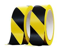 ZIHDKE 2 rotoli di nastro segnalazione in PVC con forte adesivo for adesivi avvertimento for scale fabbriche e magazzini Per Pavimento(33.0M)