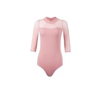 ZIHDKE Body da ballo for balletto, tuta in rete donna, maniche a sette quarti, abbigliamento for l'allenamento di Per Ballerina(Pink,L(height160-165cm))