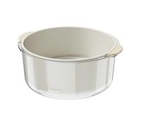 ZIHDKE Cesto for lavaggio verdure a doppio strato da 2 pezzi, grande capacità, con manico, set di scodelle cucina, multifunzionale, scarico rapido per Drenaggio(White-L)