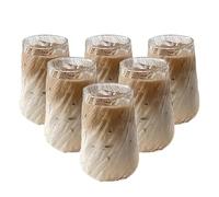 ZIHDKE Glass Coffee Cup Juice Milk Rotating Stripe Design Suitable For Office Restaurant Water Mugs per Caffè(6PCS)