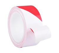 ZIHDKE Nastro di sicurezza in PVC a 2 rotoli, nastro adesivo segnalazione for pavimenti, for la marcatura cantieri edili, avvertimento impermeabile Per Pavimento(Red White,40mm)