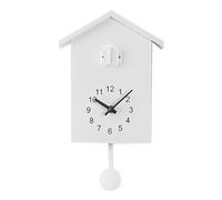 ZIHDKE Orologio a cucù Voci di uccelli naturali Decorazione della casa a con pendolo for ufficio e soggiorno Per Casa(White)