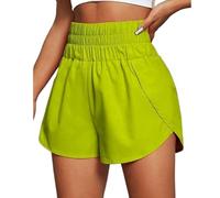 ZIHDKE Pantaloncini Estivi da Donna 1 PCS Boxer Shorts for Women Teen-Girls Light Weight Pull-on High Rise Shorts Outfit Summer Workout Shorts Adatti All'Estate(Neongreen,XL)