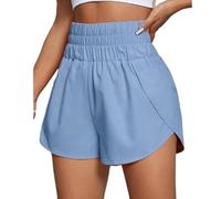 ZIHDKE Pantaloncini Estivi da Donna 1 PCS Boxer Shorts for Women Teen-Girls Light Weight Pull-on High Rise Shorts Outfit Summer Workout Shorts Adatti All'Estate(Blue,S)