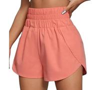 ZIHDKE Pantaloncini Estivi da Donna 1 PCS Boxer Shorts for Women Teen-Girls Light Weight Pull-on High Rise Shorts Outfit Summer Workout Shorts Adatti All'Estate(Pink,XXL)