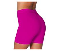 ZIHDKE Pantaloncini Estivi da Donna 1 PCS Women Thin Fitness Short Pants Casual Ladies Slim Pants High-Waist Summer Bottom Knee-Length Black Shorts Bodycon Adatti All'Estate(Rose Red B,M)