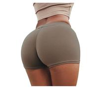 ZIHDKE Pantaloncini Estivi da Donna 1PCS Summer Sport Shorts for Women Solid Color Elasticated Shorts Ladies Training Gym Shorts Mini Skinny Fitness Short Adatti All'Estate(Light Grey,XL)