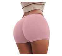 ZIHDKE Pantaloncini Estivi da Donna 1PCS Summer Sport Shorts for Women Solid Color Elasticated Shorts Ladies Training Gym Shorts Mini Skinny Fitness Short Adatti All'Estate(Pink,XL)