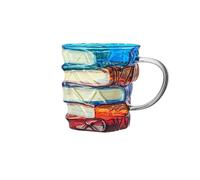 ZIHDKE Unique Book-Shaped Glass Mug Coffee Tea Cup Creative Gift For Book Lovers Double Duty Drinkware Decor per Caffè(Color1)
