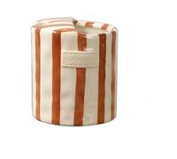 ZIHDKE Vintage Stripe Hand Painted Ceramic Mug Creative Dual Compartment Coffee Cup For Office Afternoon Tea Breakfast per Caffè(Brown)
