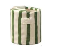 ZIHDKE Vintage Stripe Hand Painted Ceramic Mug Creative Dual Compartment Coffee Cup For Office Afternoon Tea Breakfast per Caffè(Grey)