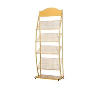 ZIHESY Espositore per Brochure Portariviste con 4 Tasche in Rete, Supporto Per Opuscoli In Metallo Porta Giornali per Hotel Esposizioni Fiere Ufficio(48cm/18.9in)