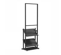 ZIHESY Portariviste in Metalo Portadepliant da Pavimento per Brochure, 3 Scomparti Esposizione Opuscolo Letteratura, per Libri Giornali File Espositore(Black)