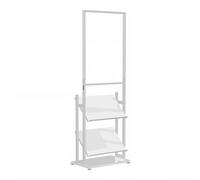 ZIHESY Portariviste in Metalo Portadepliant da Pavimento per Brochure, 3 Scomparti Esposizione Opuscolo Letteratura, per Libri Giornali File Espositore(White)