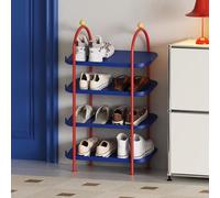 ZIHESY Scaffale Portascarpe in Stretta Metallo Scarpiera Salvaspazio 4 Scomparti, Mobile Ingresso Organizza con Eleganza 8 Paia di Scarpe e Stivali