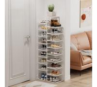 ZIHESY Scarpiera Slim Cassapanca Portascarpe Salvaspazio e Versatile, Ripiani Aperti Mobile Ingresso, con Può Riporre Scarpe Articoli Vari Giocattoli Libri(White,135cm/53.1in)