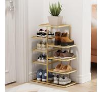 ZIHESY Scarpiera Slim Cassapanca Portascarpe Salvaspazio e Versatile, Ripiani Aperti Mobile Ingresso, con Può Riporre Scarpe Articoli Vari Giocattoli Libri(Gold,65cm/25.6in)