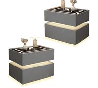 Zihpil 2 Pezzi Comodino Con Luci Intelligenti Galleggianti E Sensore, Con Pannello Touch, Led Tricolore E Ricarica Wireless, Comodino Creativo Per Camera Da Letto,Light gray,50 * 40 * 48cm