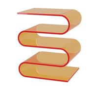 Zihpil Tavolino In Acrilico, Libreria A Forma Di Riviste, Tavolo Con Bordo A Forma Di S | Espositore A 5 Livelli, Comodino Alla Moda, Tavolino Trasparente Per Soggiorno, Camera Da Letto,Arancia