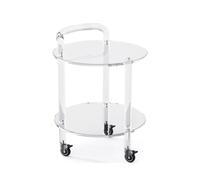 Zihpil Tavolino Laterale In Acrilico Trasparente, Tavolino Da Caffè Mobile, Tavolo Angolare A 2 Livelli Con Braccioli, Comodino Per Camera Da Letto, Scaffale Per Soggiorno,Clear,40 * 40 * 55cm