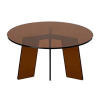 Zihpil Tavolino Rotondo In Acrilico Trasparente Tavolino Da Caffè Moderno | Tavolino Da Divano Creativo Comodino Facile Da Montare Per Soggiorni Camere Da Letto E Uffici,Marrone