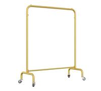 ZIHQRgE Appendiabiti a Tubo con Ruote, Espositore in Metallo per Camera da Letto, Negozi e Boutique, Salvaspazio(Gold,200 x 40 x150 cm)