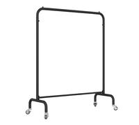 ZIHQRgE Appendiabiti a Tubo con Ruote, Espositore in Metallo per Camera da Letto, Negozi e Boutique, Salvaspazio(Zwart,200 x 40 x150 cm)