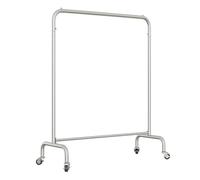 ZIHQRgE Appendiabiti a Tubo con Ruote, Espositore in Metallo per Camera da Letto, Negozi e Boutique, Salvaspazio(Argento,200 x 40 x180 cm)