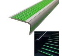 ZIHQRgE Luminoso Profilo per Bordi Scale 5cm Profilo Antiscivolo per Gradini Profilo Angolare in PVC Montaggio con Adesivo(Green,16.4 ft/500 cm)