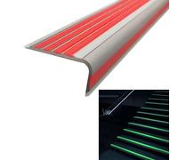 ZIHQRgE Luminoso Profilo per Bordi Scale 5cm Profilo Antiscivolo per Gradini Profilo Angolare in PVC Montaggio con Adesivo(Rouge,3.3 ft/100 cm)