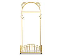 ZIHQRgE Semplice Stand Appendiabiti con Ruote, Attaccapanni Mobile con Cestello Portaoggetti Inferiore per Camera da Letto, Bagno, Soggiorno(100 x 32.5 x 200 cm)