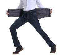 ziilay Pantalone Pile Uomo Jeans Termico Invernali Felpati Elasticizzati, 6557h Blu, 33W/32L