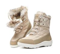 ziitop Stivali da Neve Donna Stivaletti Invernali Impermeabili Antiscivolo Foderata Pelliccia Caldo Stivale a metà Polpaccio Stivaletti Casual Outdoor Stivali da Escursionismo
