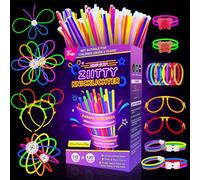 Ziitty Braccialetti Luminosi Fluorescenti, 252 Fluo Party Kit 100 Starlight e 132 Connettori Bambini Starlight Glow Sticks per Bracciali Occhiali Gadget per Comleanno Feste Carnevale Capodanno 2026
